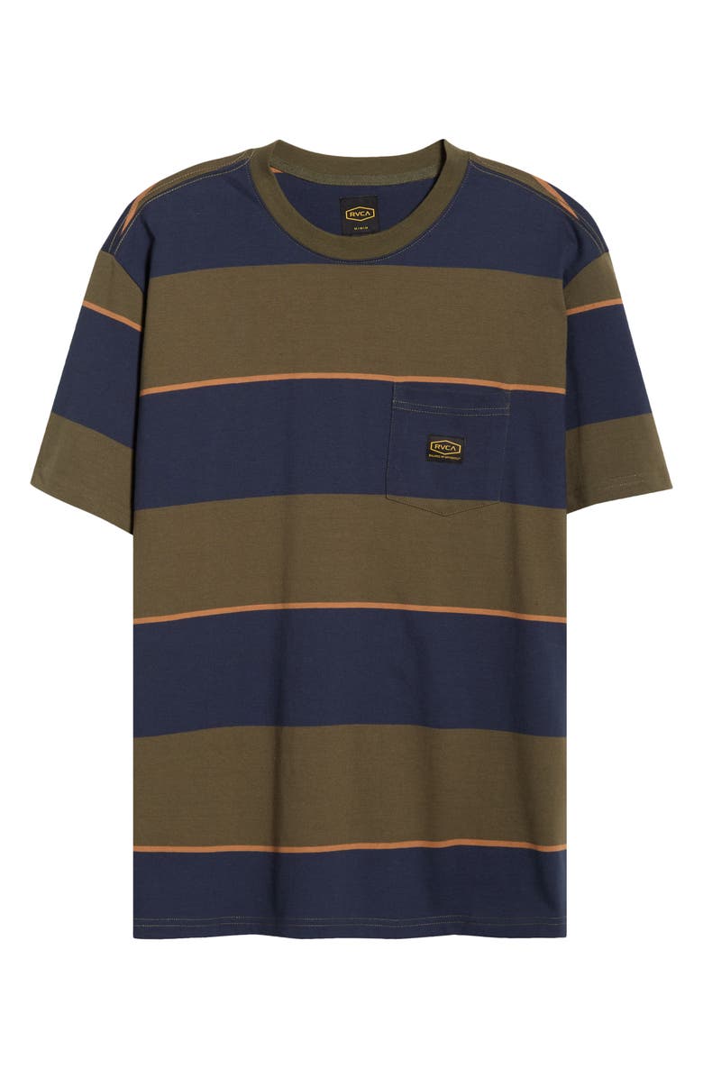 RVCA Dayshift Stripe Cotton Pocket T-Shirt, Alternate, color, Moody Blue