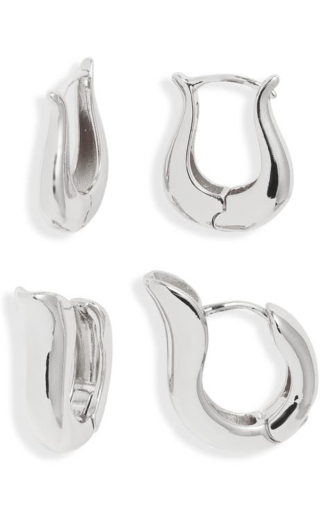 Set of 2 Tulip Hoop Earrings