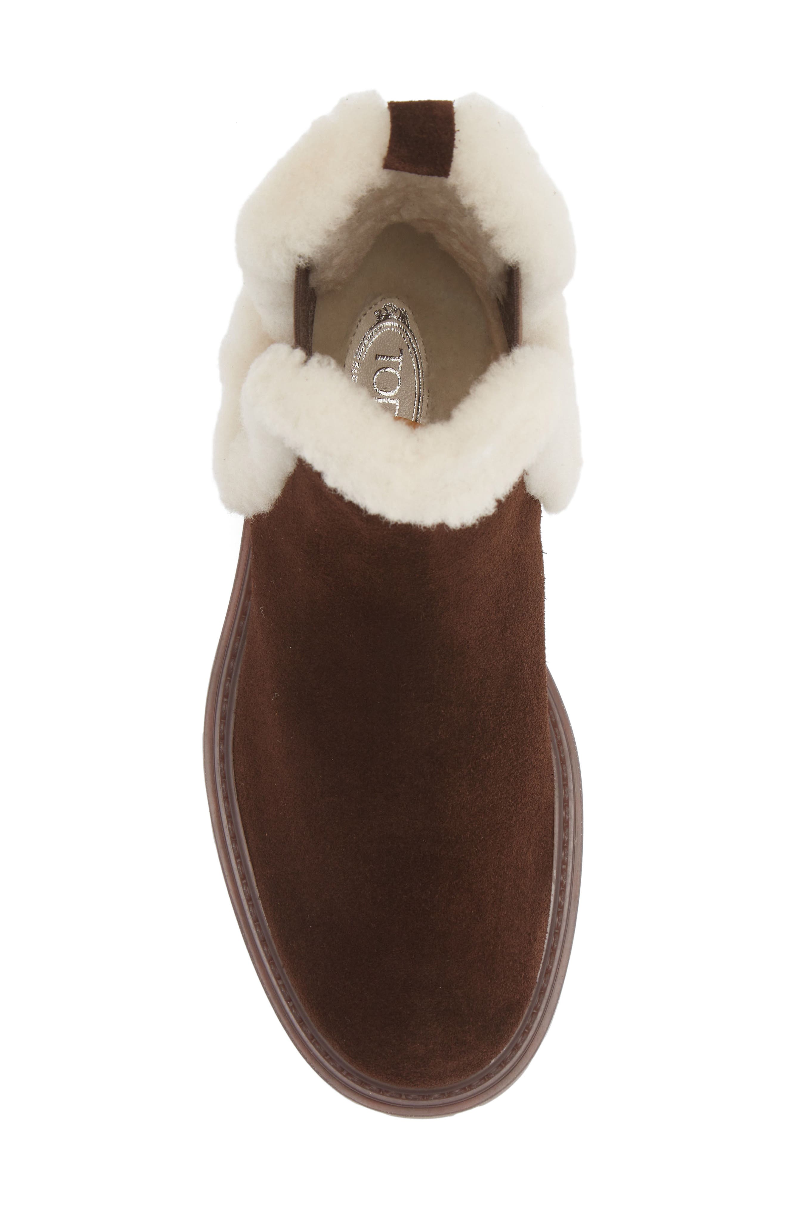 Tod's Gomma Genuine Shearling Lined Chelsea Boot, Alternate, color, 