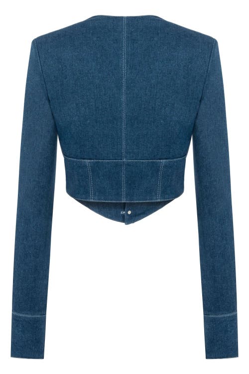Jendue Us Myla Corset Denim Top In Blue