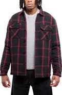 XRAY Faux Shearling Lined Flannel Shirt Jacket