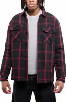 XRAY Faux Shearling Lined Flannel Shirt Jacket