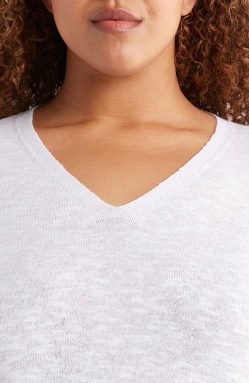 Eileen Fisher Organic Linen & Organic Cotton V-neck Sweater