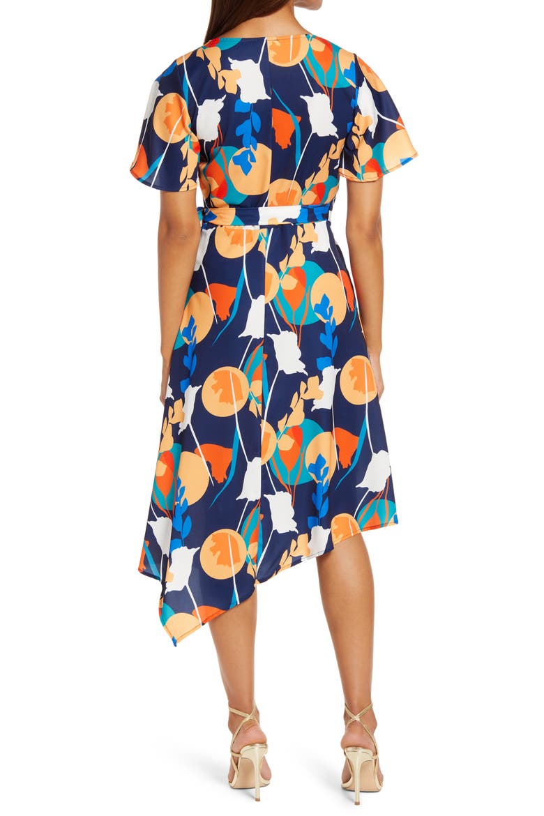 Abstract Print Wrap Dress, Alternate, color, NAVY