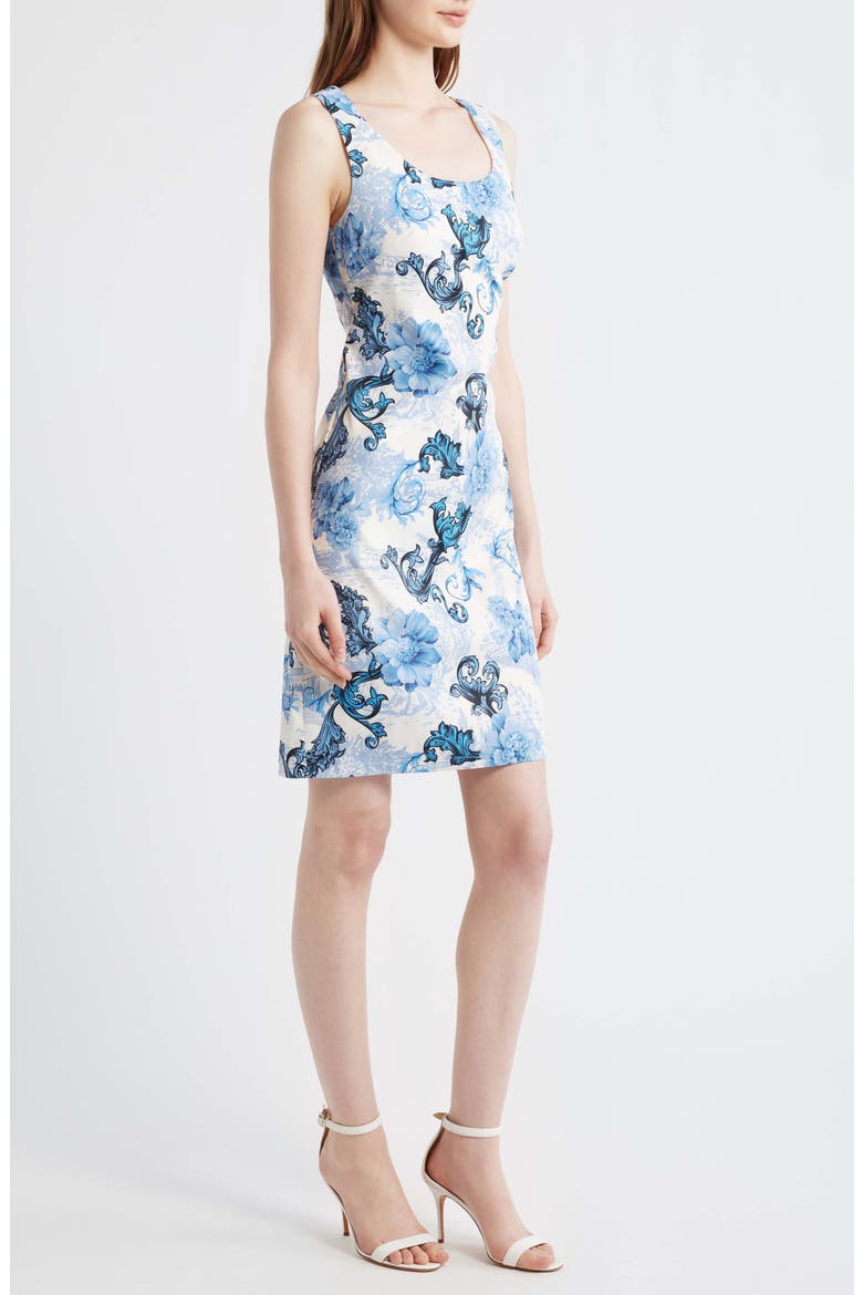 Print Sleeveless Dress, Alternate, color, IVORY PERI