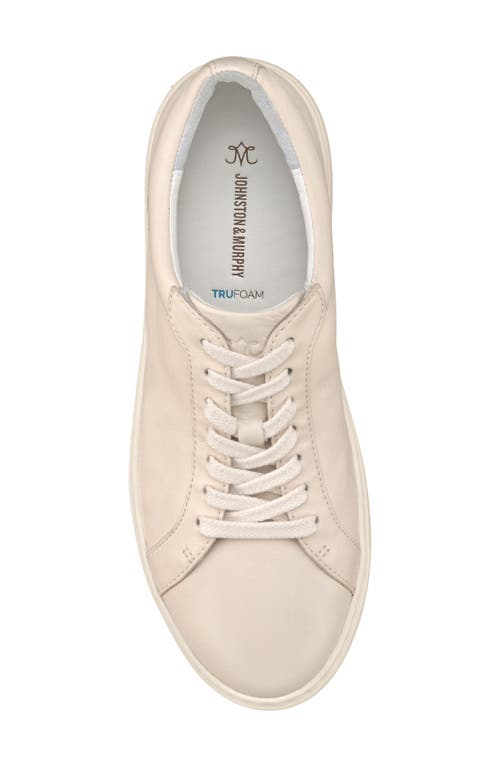 Johnston & Murphy Cammie Low Top Sneaker In Bone Nappa Leather
