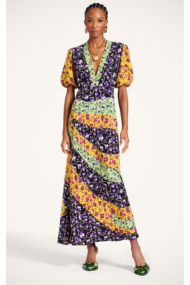 Marlene Dress, Main, color, Honeysuckle Tricolor Yellow