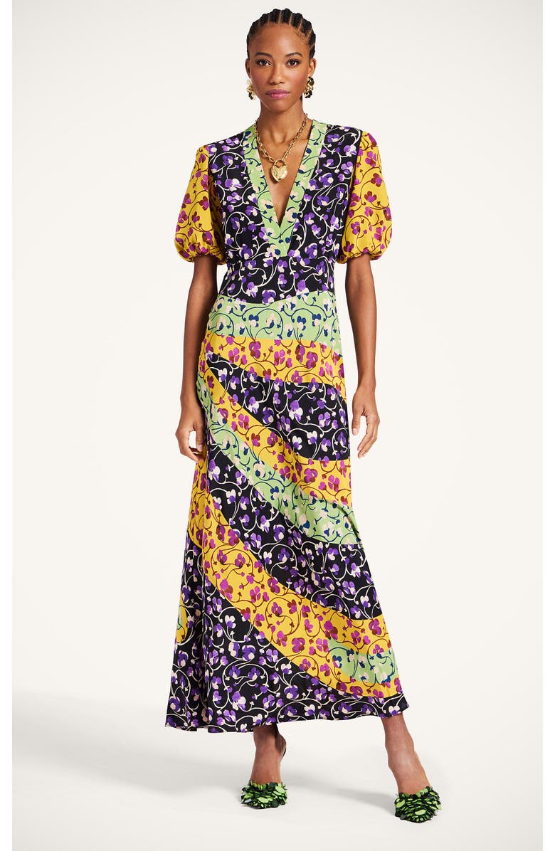 La DoubleJ Marlene Dress, Main, color, Honeysuckle Tricolor Yellow