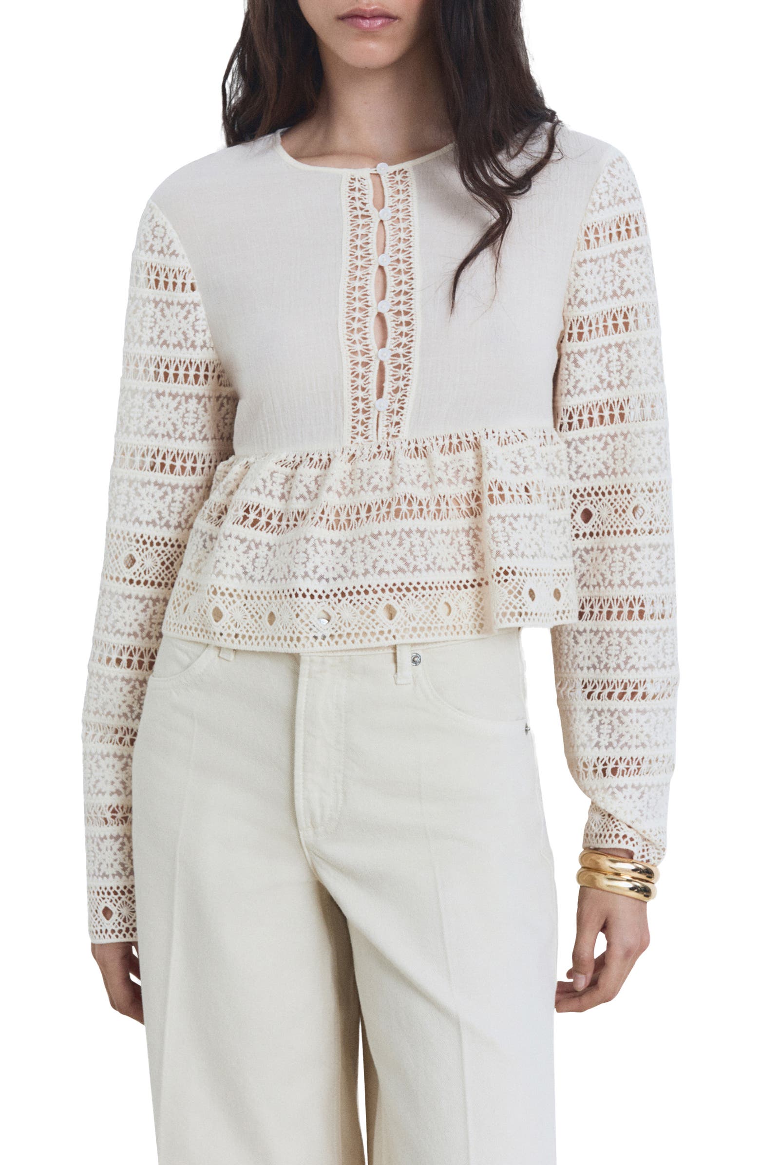 MANGO Arena Openwork Top | Nordstromrack