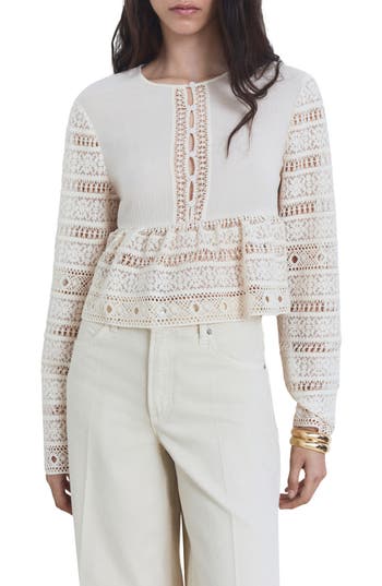 Mango Arena Openwork Top In White