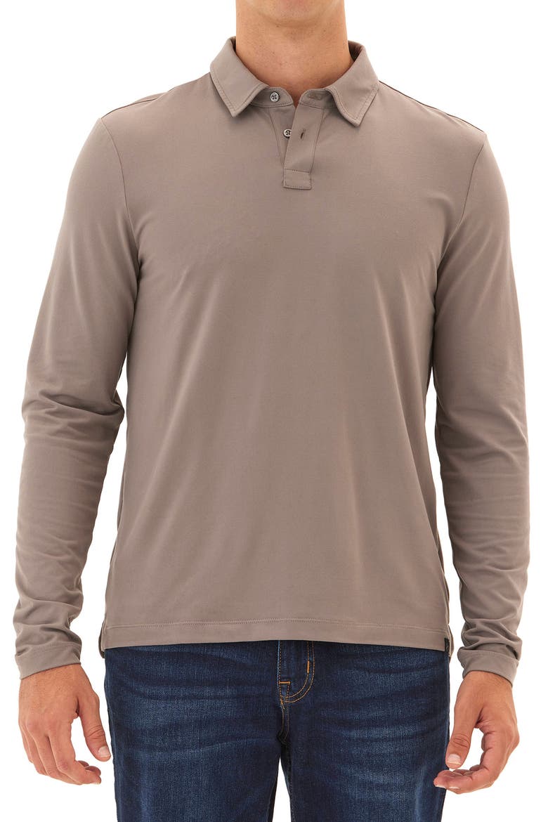 Darryn Luxe Long Sleeve Polo, Alternate, color, PALOMA