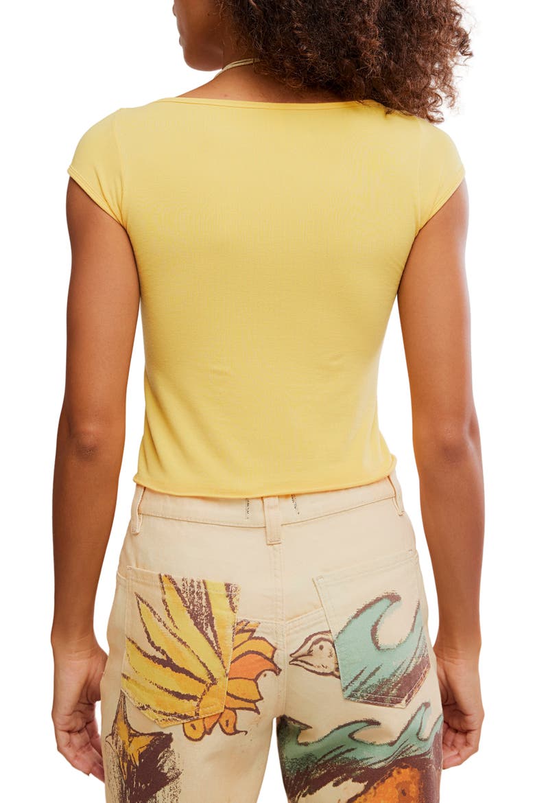 Seamless Boat Neck T-Shirt, Alternate, color, GOLDEN SUNSET