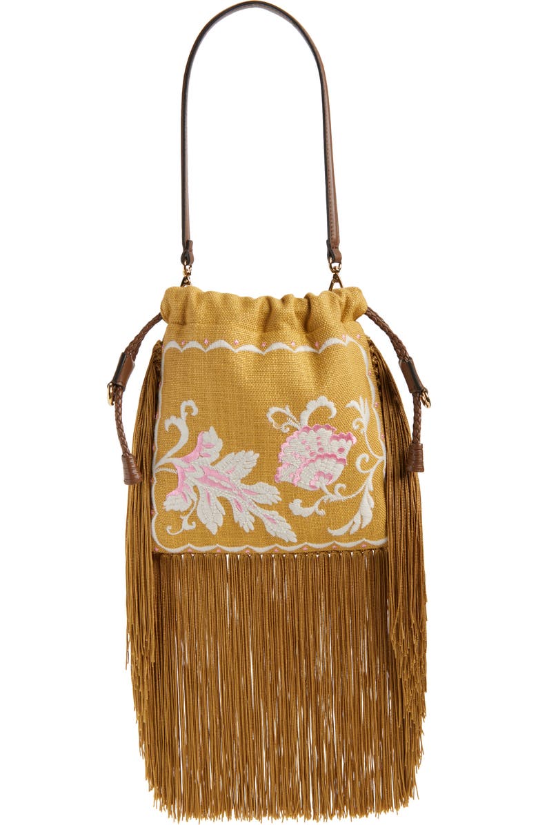 Etro Kalispera Canvas Shoulder Bag, Main, color, Ochre