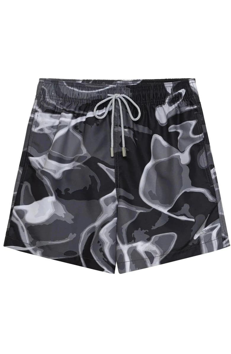 Le Club Resortwear 5.5" Le Club Mens Swim Trunk, Alternate, color, Black/White