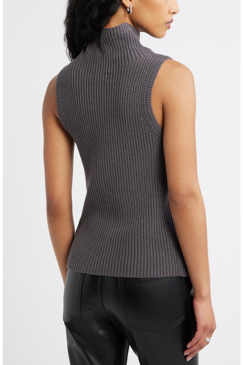 Sleeveless Funnel Neck Sweater, Alternate, color, GREY MEDIUM CHARCOAL HEATHER