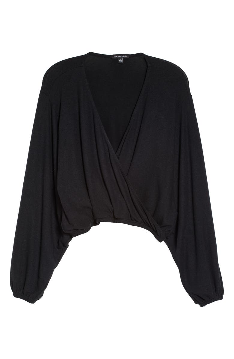 Beyond Yoga Wrapped Up Pullover, Alternate, color, Black