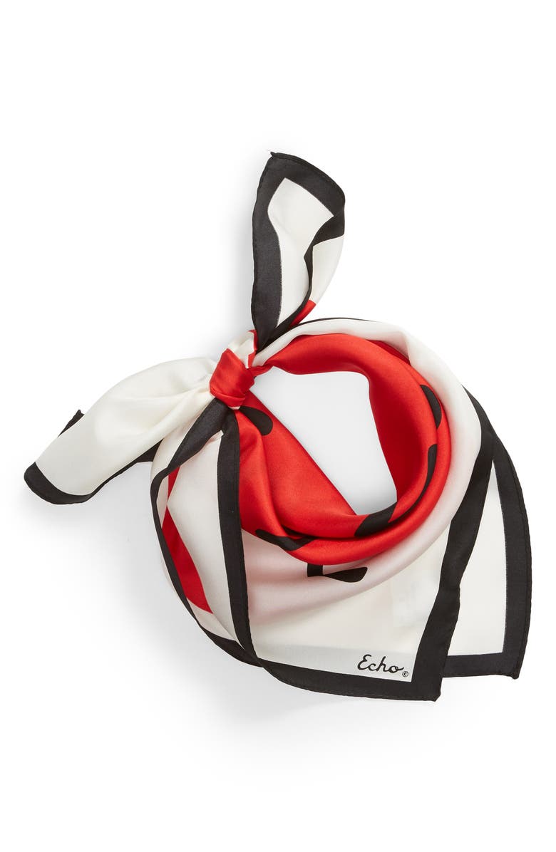 Echo I Love You Square Silk Scarf, Alternate, color,