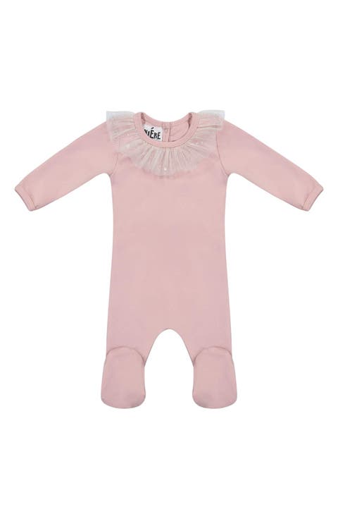 Glitter Mesh Ruffle Footie (Baby)