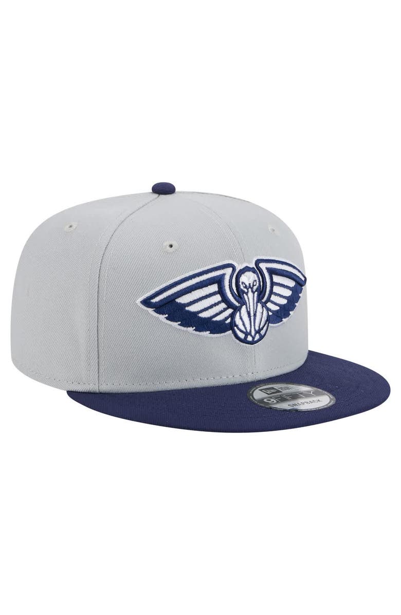 New Era Men's New Era Gray/Navy New Orleans Pelicans Color Pack 2-Tone 9FIFTY Snapback Hat, Alternate, color, 