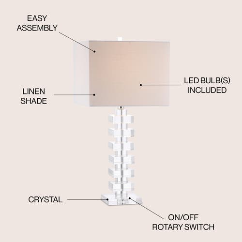Jonathan Y June 28in Crystal Led Table Lamp In Clear