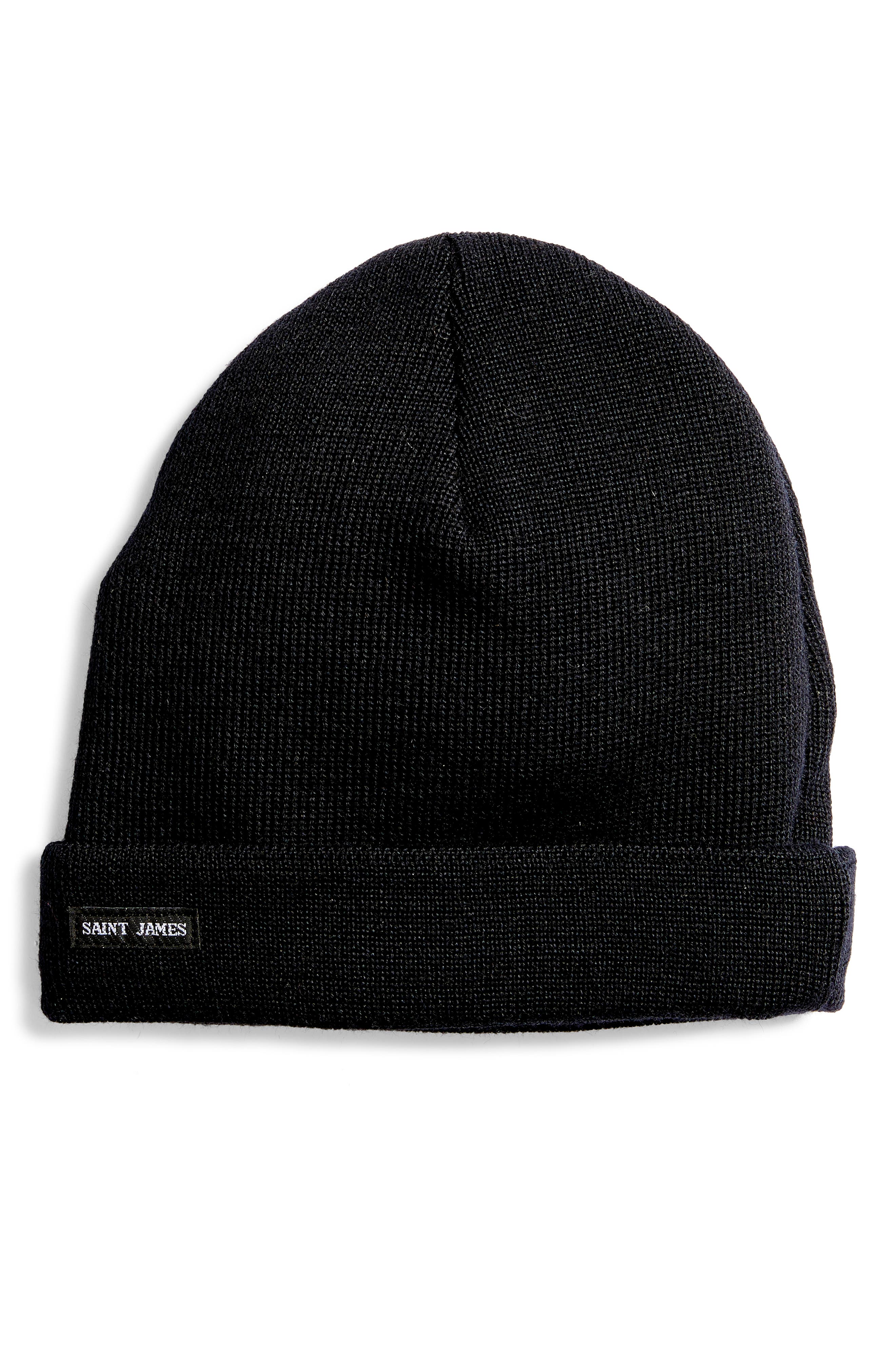 Saint James CARTIER - Nautical Solid Wool Blend Beanie in Navy at Nordstrom