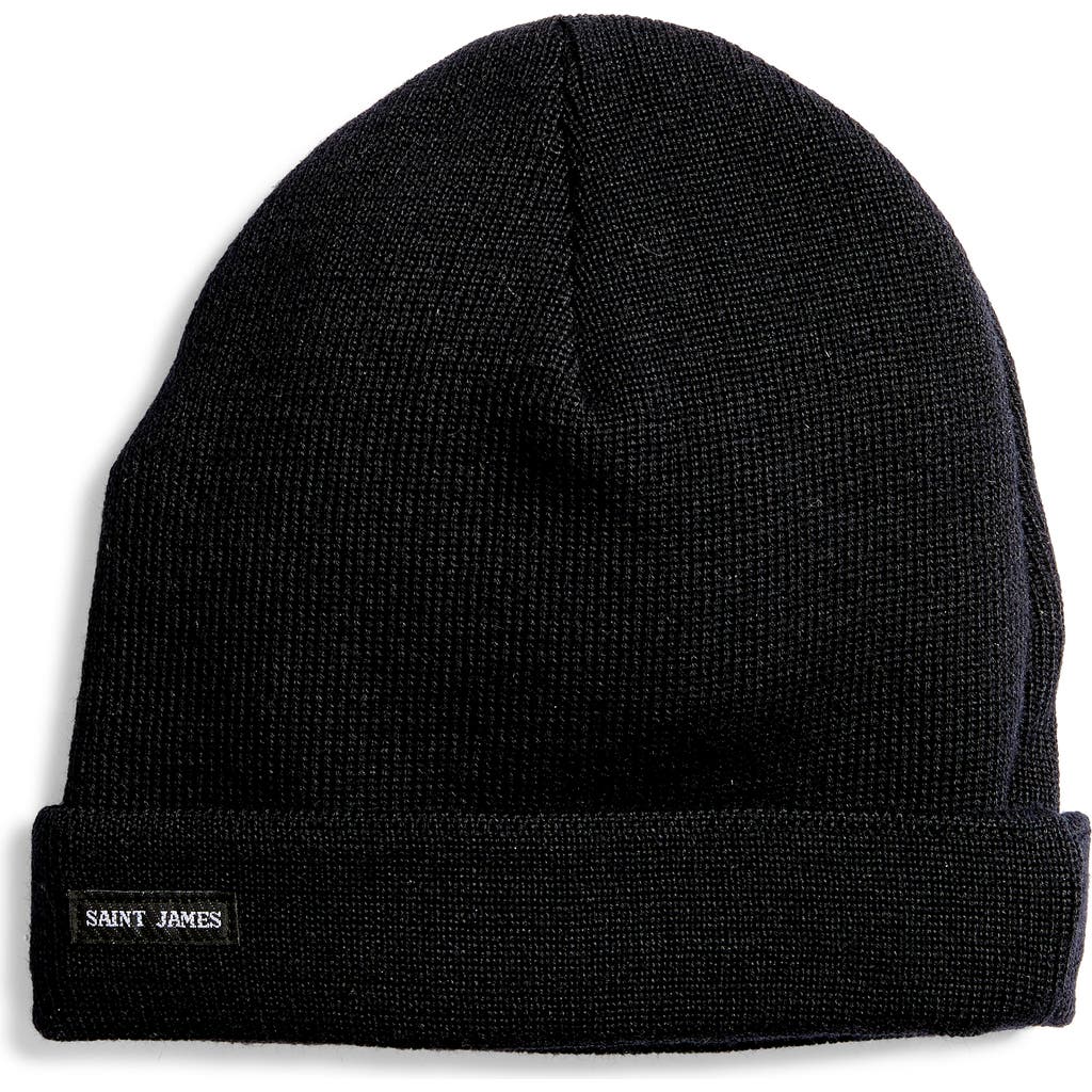 Saint James CARTIER - Nautical Solid Wool Blend Beanie in Navy at Nordstrom