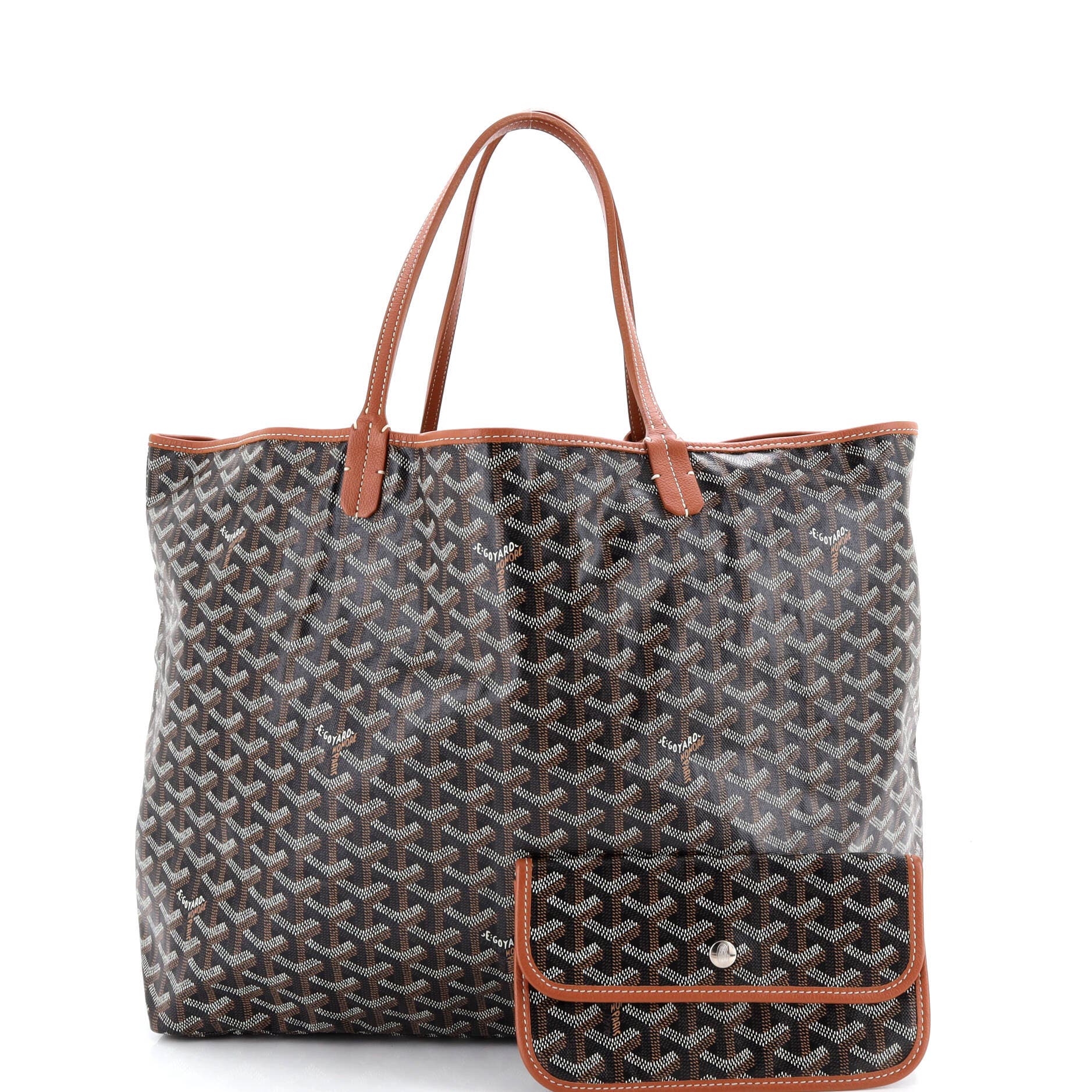 Pre-Owned Goyard Saint Louis Tote Coated Canvas GM, Alternate, color, Brown