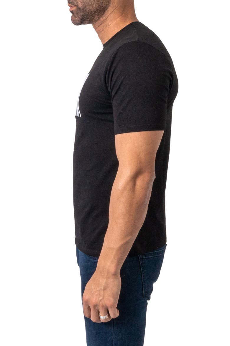 Barcode Stretch Cotton Graphic Tee, Alternate, color, BLACK