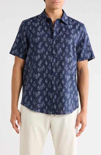 Short Sleeve Button Front Linen Shirt