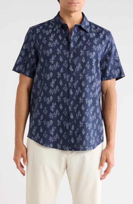 Short Sleeve Button Front Linen Shirt