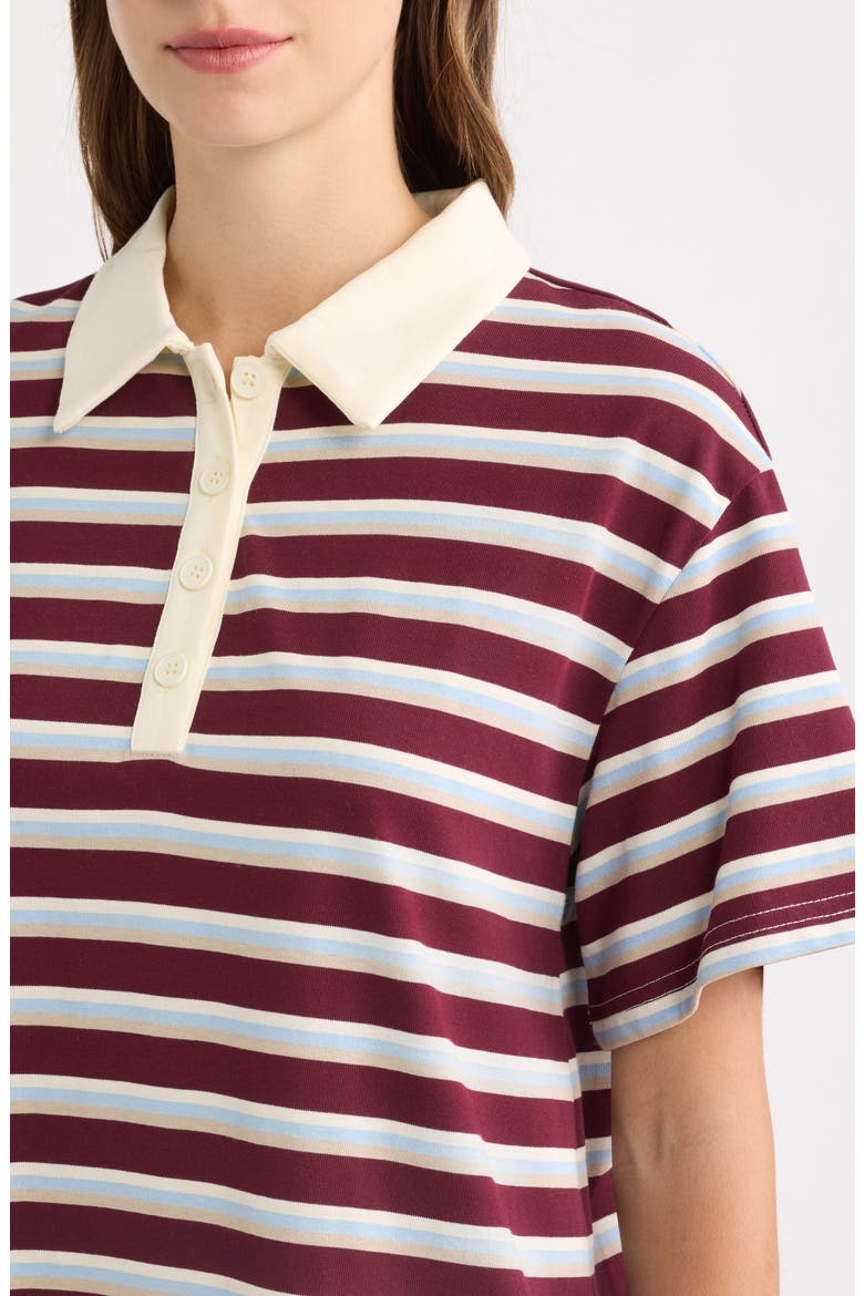 Gordie Stripe Polo Dress, Alternate, color, BURGUNDY STRIPE