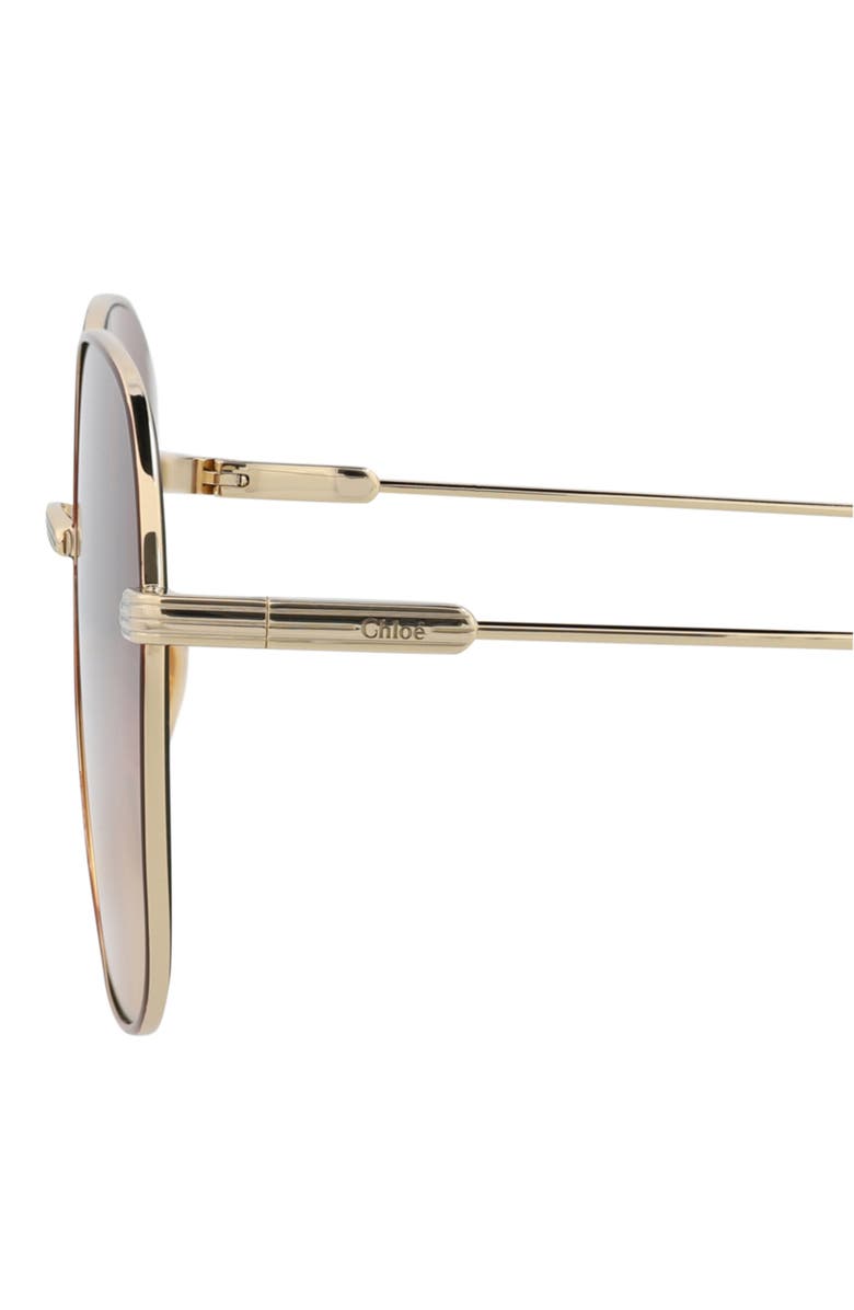 Chloé 59mm Square Sunglasses, Alternate, color, Gold Gold Brown
