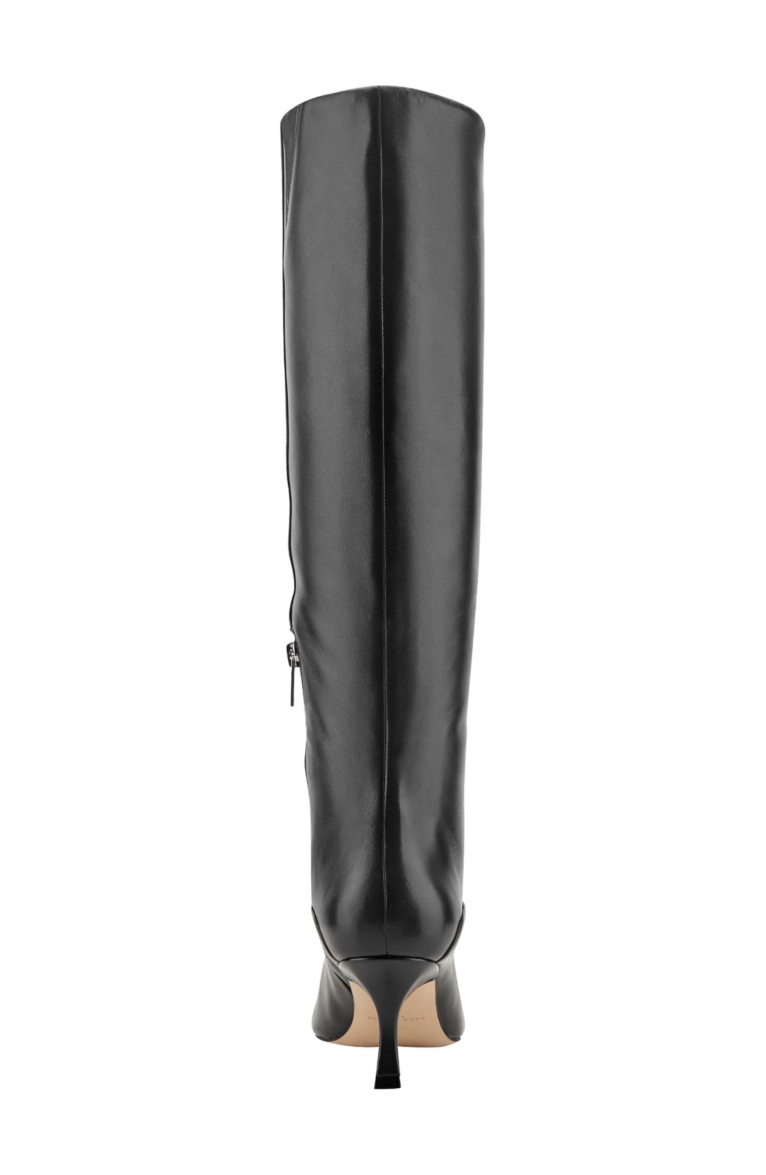 Visola Pointed Toe Knee High Boot, Alternate, color, BLACK SMOOTH LEATHER