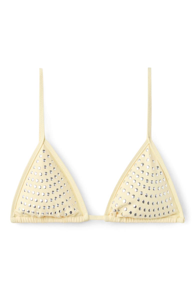 Studded Triangle Bikini Top, Main, color, YELLOW
