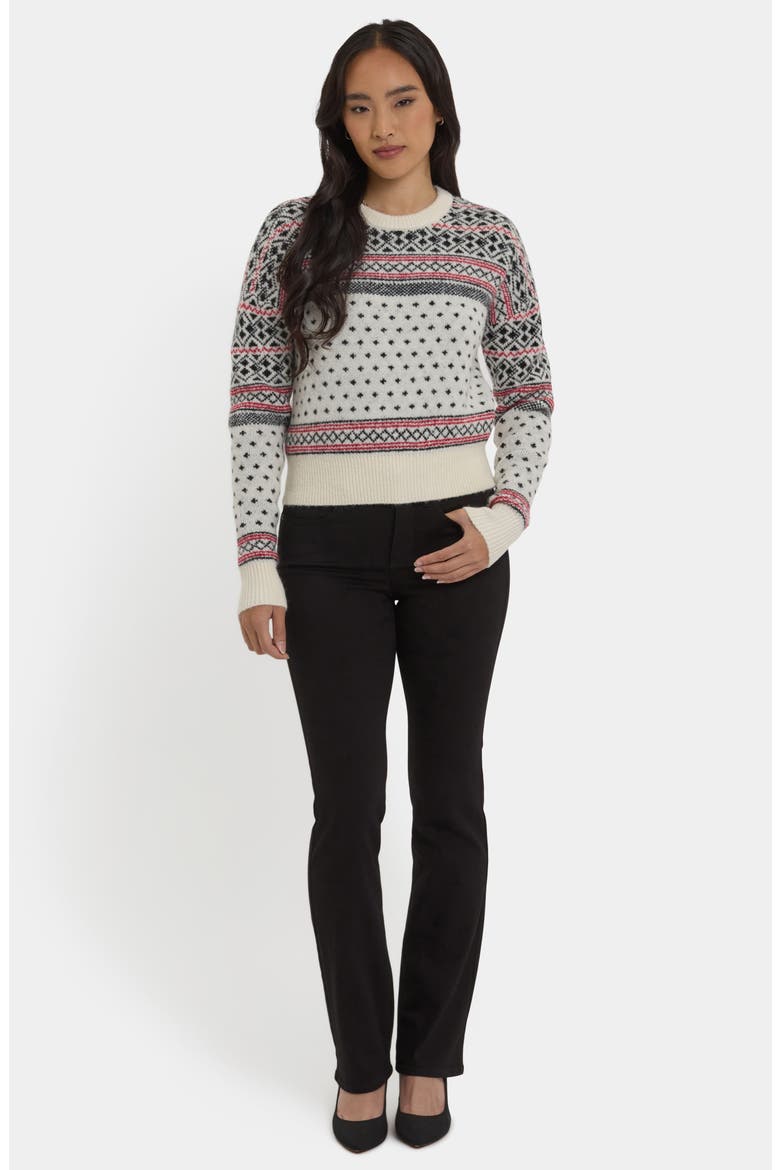 Fair Isle Sweater, Alternate, color, IVORY/ BLACK