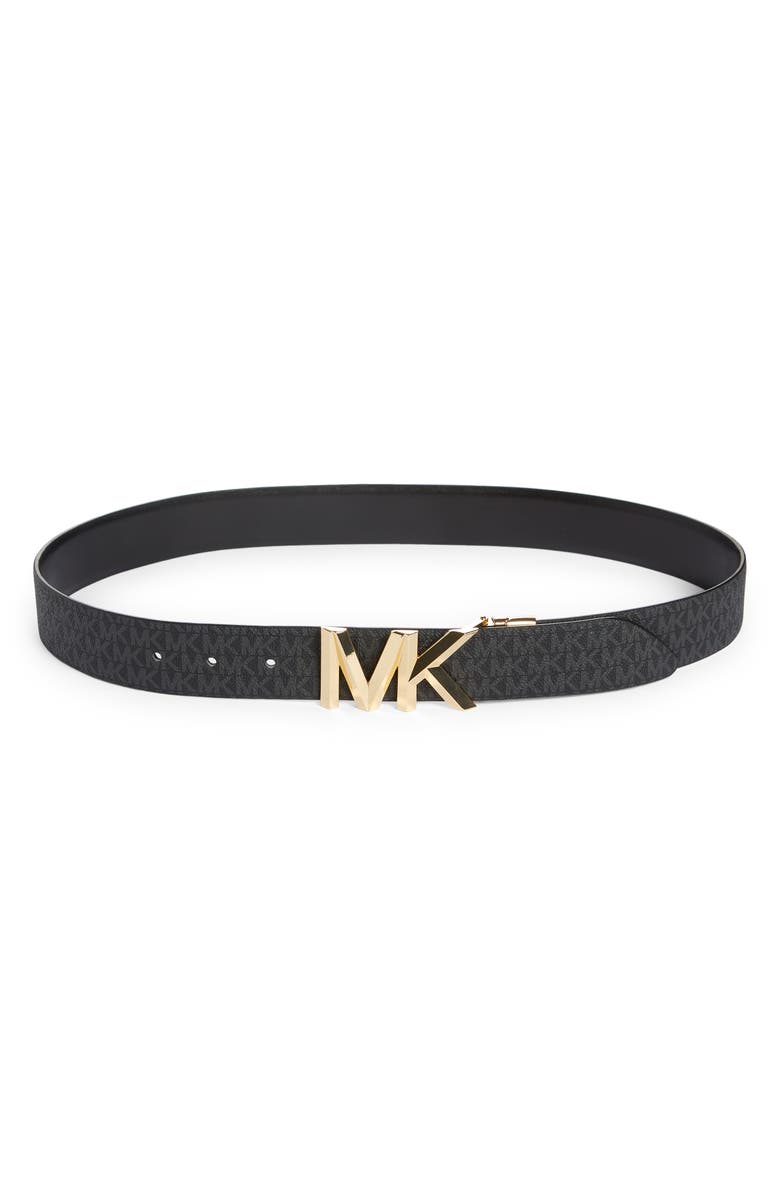 MICHAEL Michael Kors Monogram Reversible Leather Belt, Main, color,