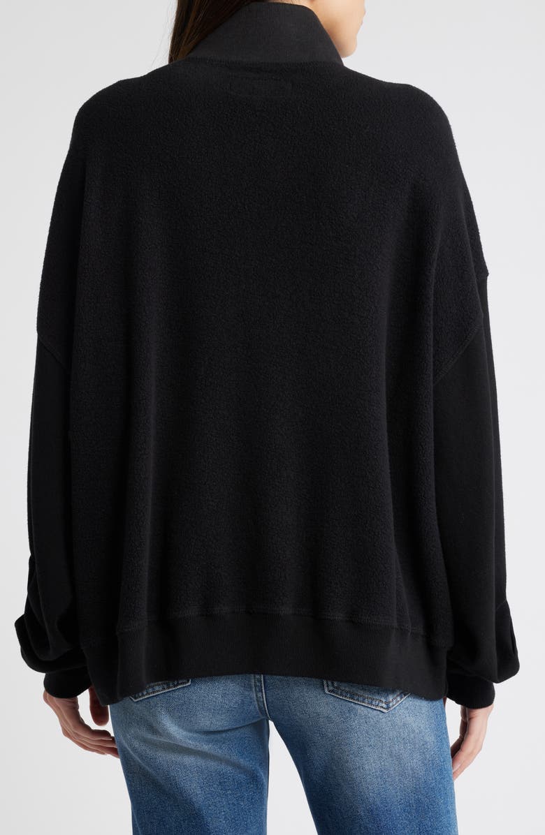 THE GREAT. The Slouch Mixed Media Half-Zip Pullover, Alternate, color, 