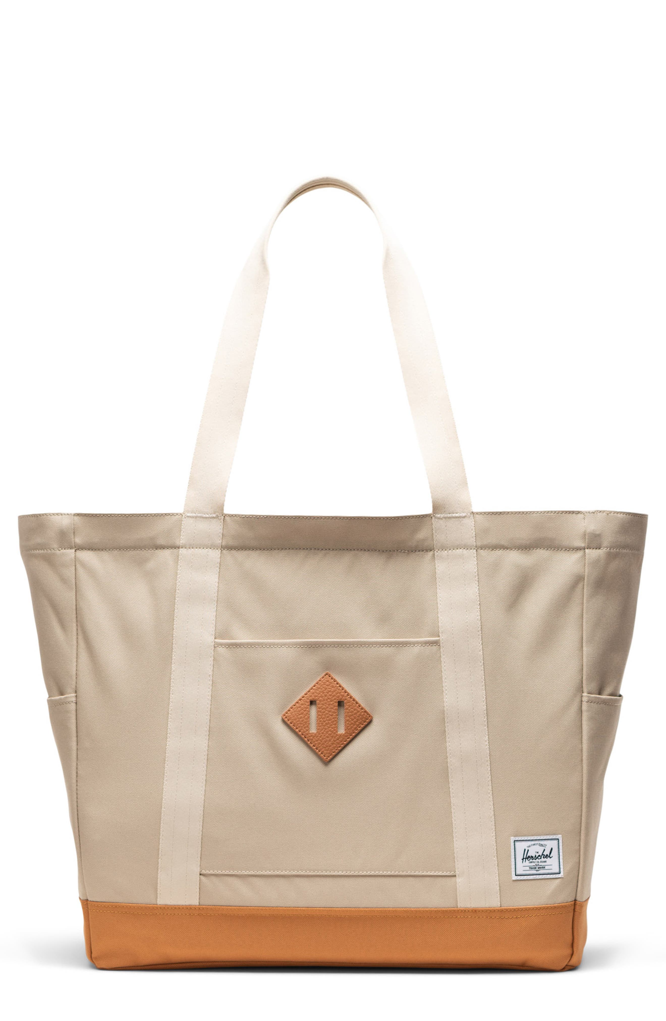 Herschel Supply Co. Heritage Recycled Twill Tote, Main, color, Eucalyptus/Whitecap Gray