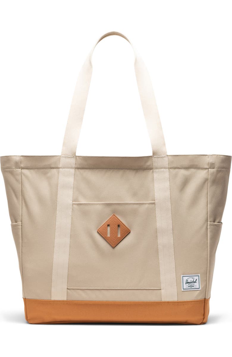 Herschel Supply Co. Heritage Recycled Twill Tote, Main, color, Eucalyptus/Whitecap Gray