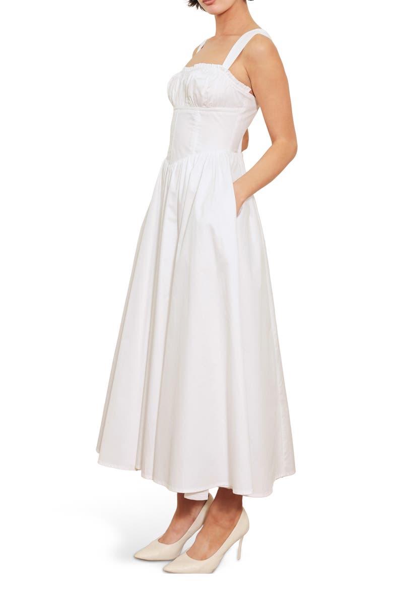 Cotton Midi Dress, Alternate, color, WHITE