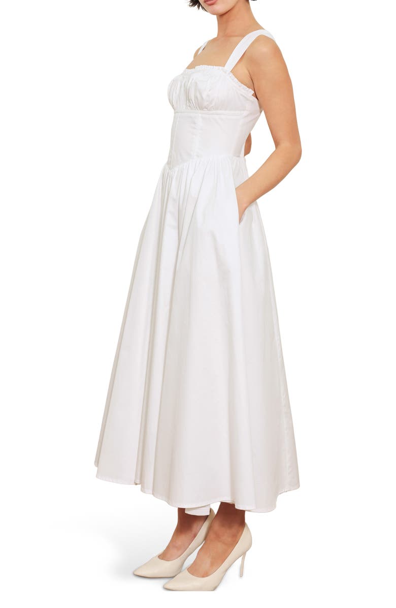 FREEMARKET Cotton Midi Dress, Alternate, color, White