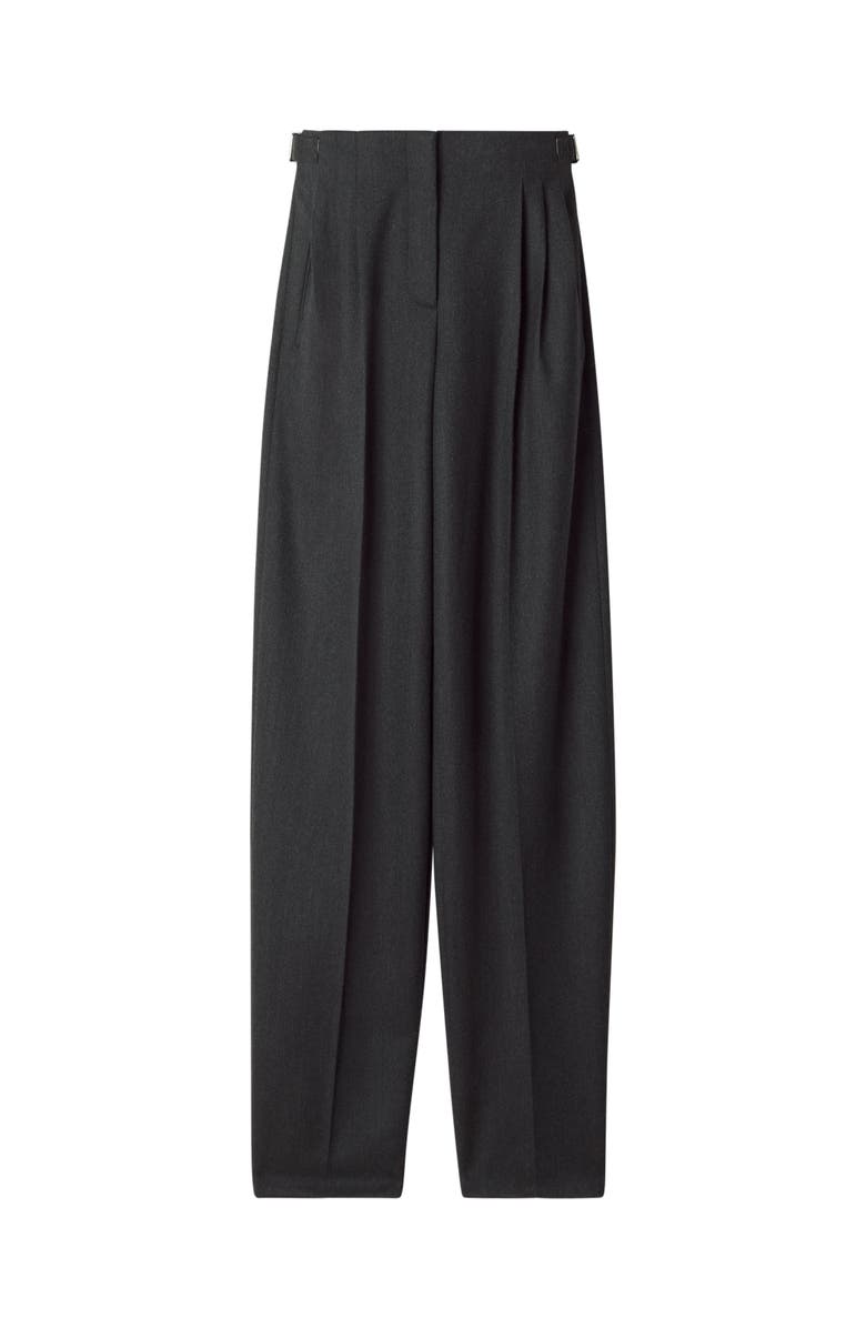 Lanvin Wide-Leg Flannel Pants, Main, color, Anthracite
