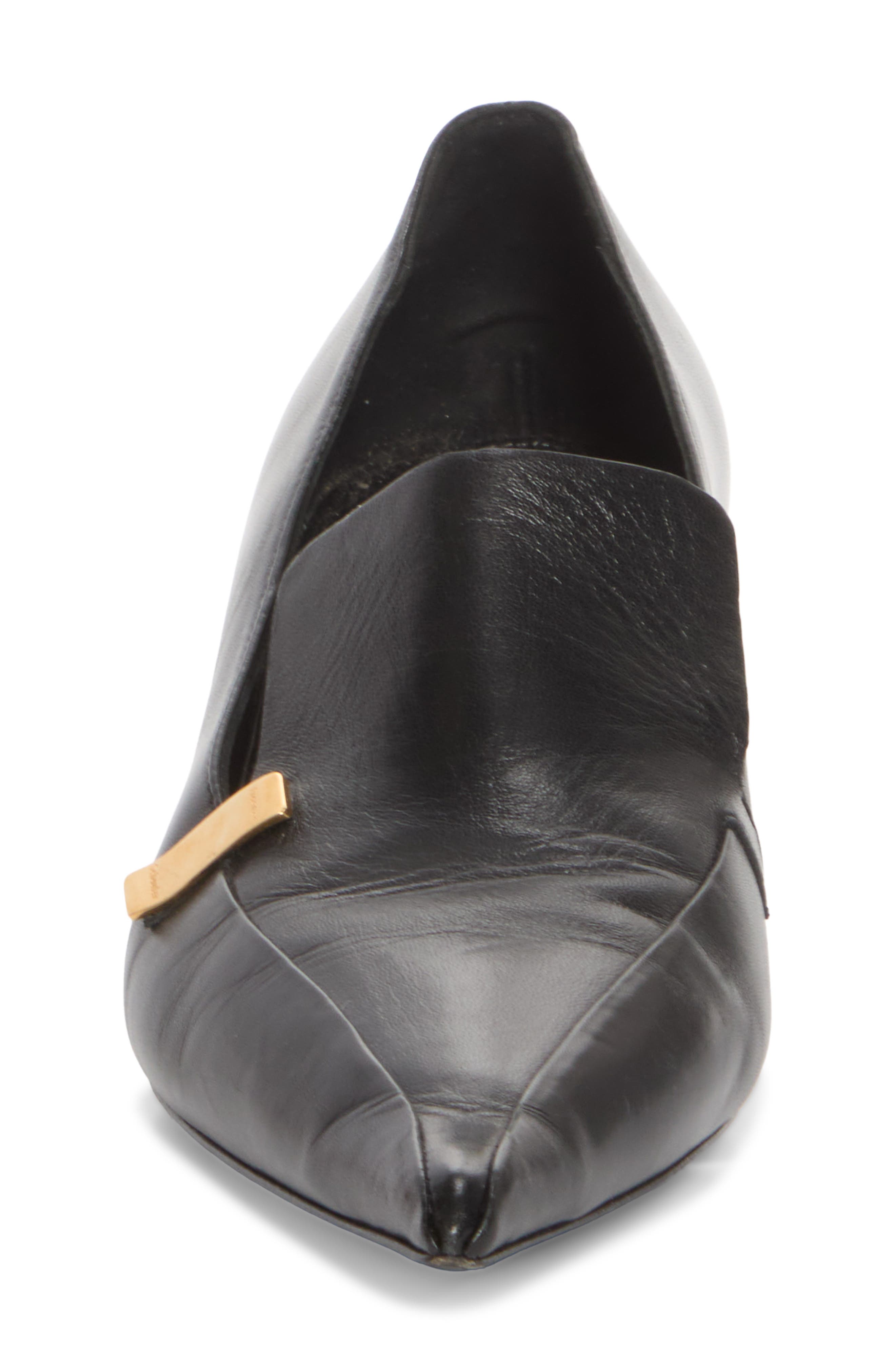 Slash Kitten Heel Loafer Pump, Alternate, color, BLACK