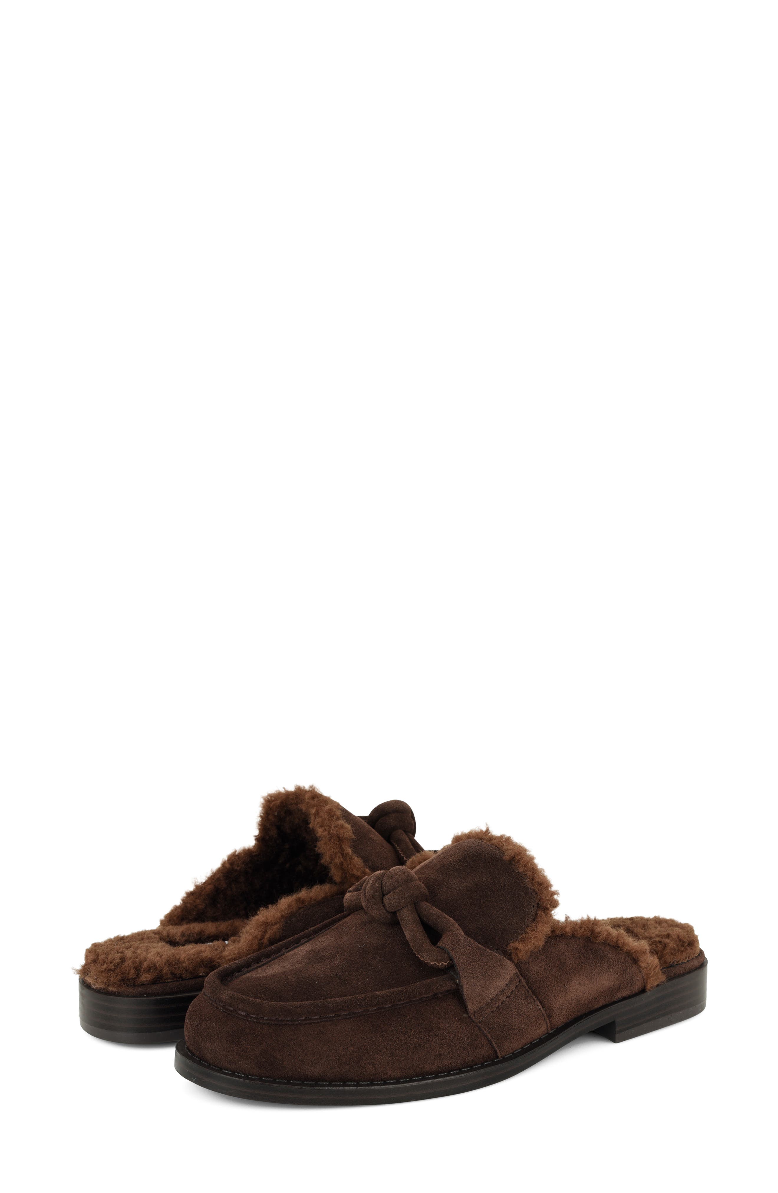 Mavey Leather Flat Mule, Alternate, color, DBR01