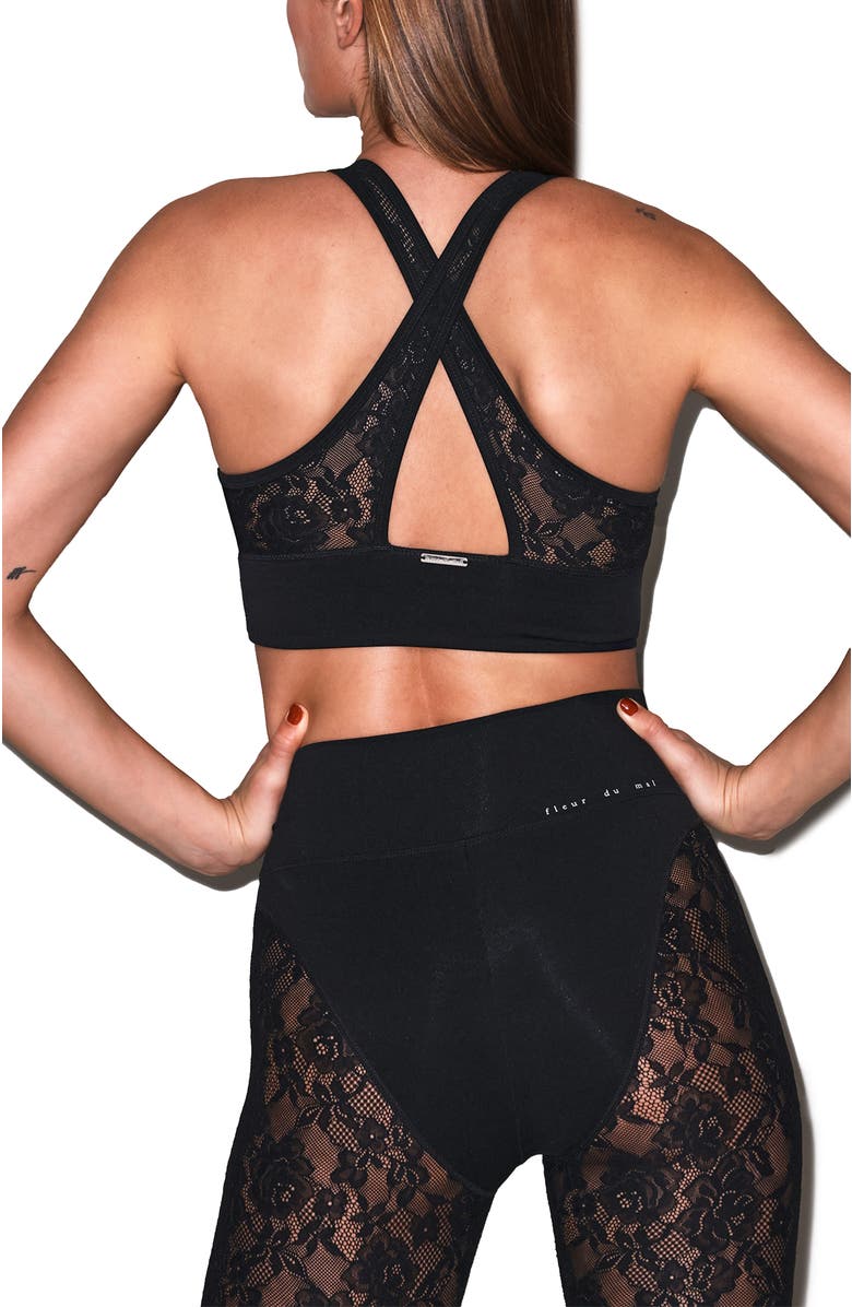 Fleur Du Mal Le Stretch Lace Legging, Alternate, color, Black