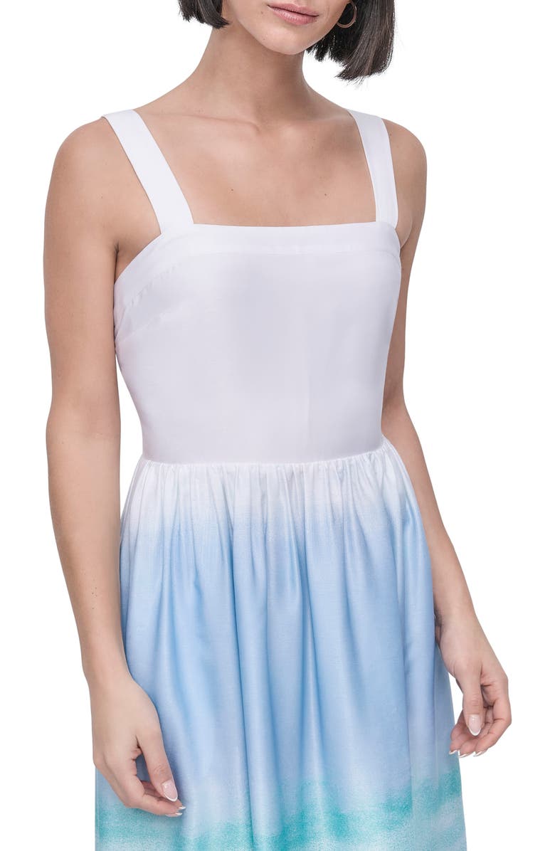 DKNY Ombré Print Satin Dress, Alternate, color, 