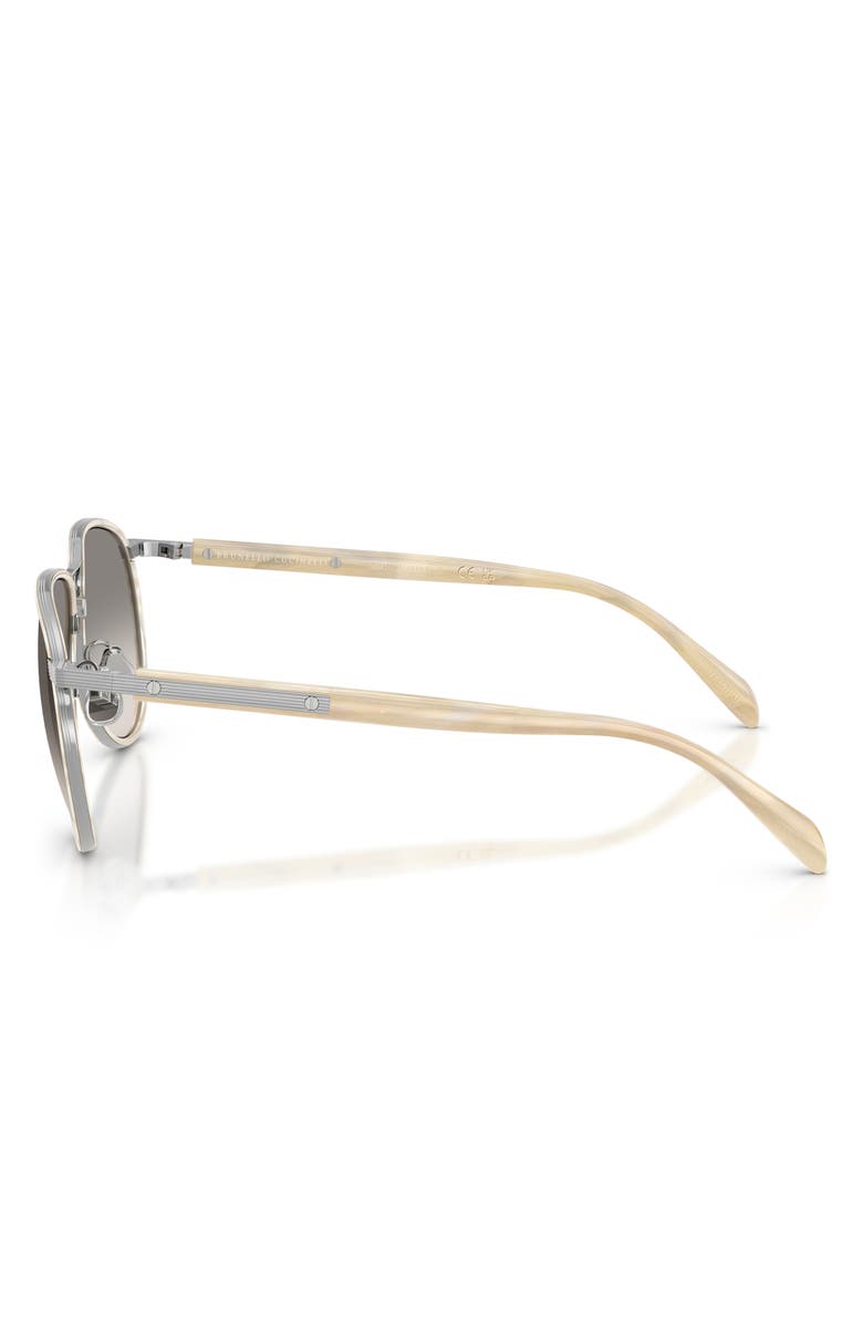 Brunello Cucinelli Apheleion 57mm Gradient Pilot Sunglasses, Alternate, color, Silver