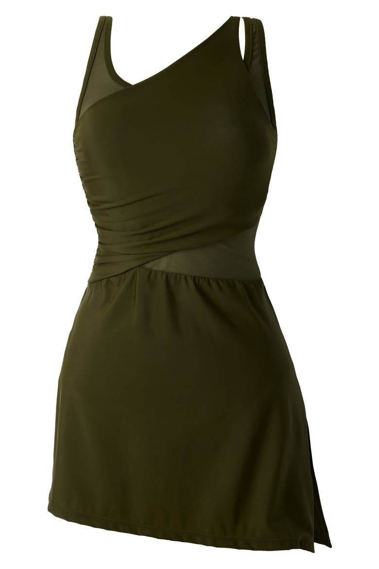 Network News Alina Skirted One-Piece Swimsuit, Alternate, color, NORI