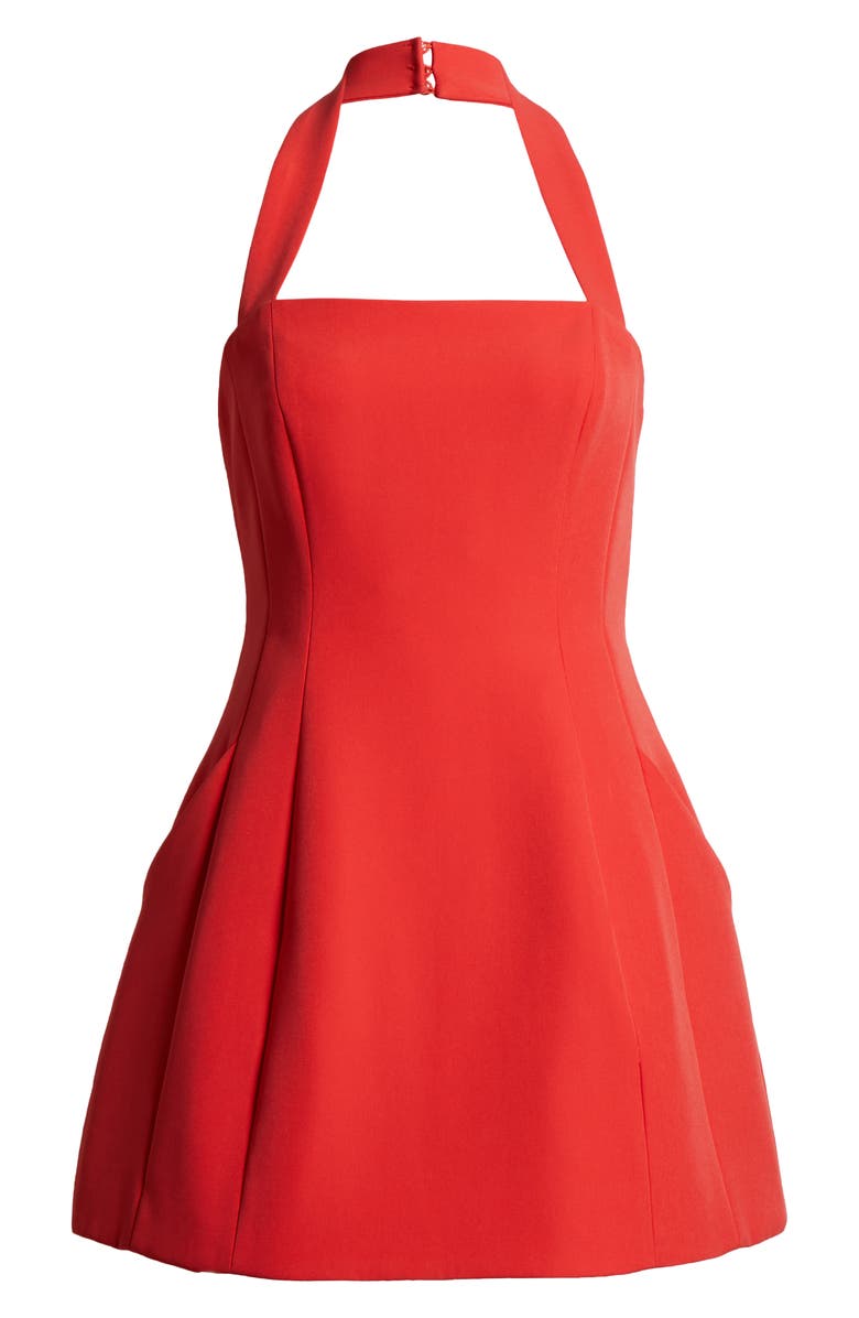 Bardot Nevelle Hourglass Halter Minidress, Alternate, color, Flame Red