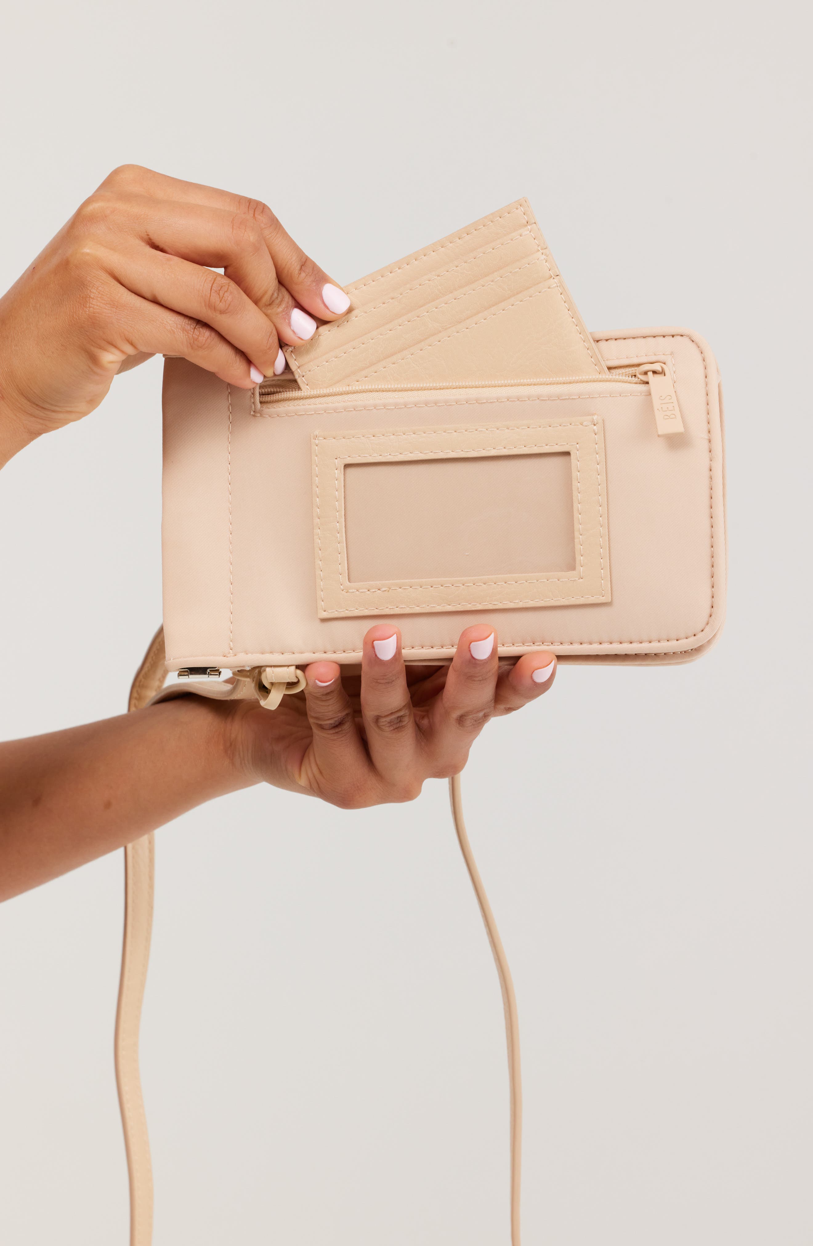 Béis The ID Nylon Crossbody, Alternate, color, Beige